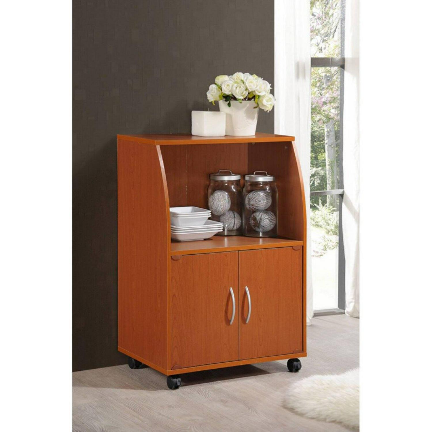 Hodedah 2-Door Microwave Cart