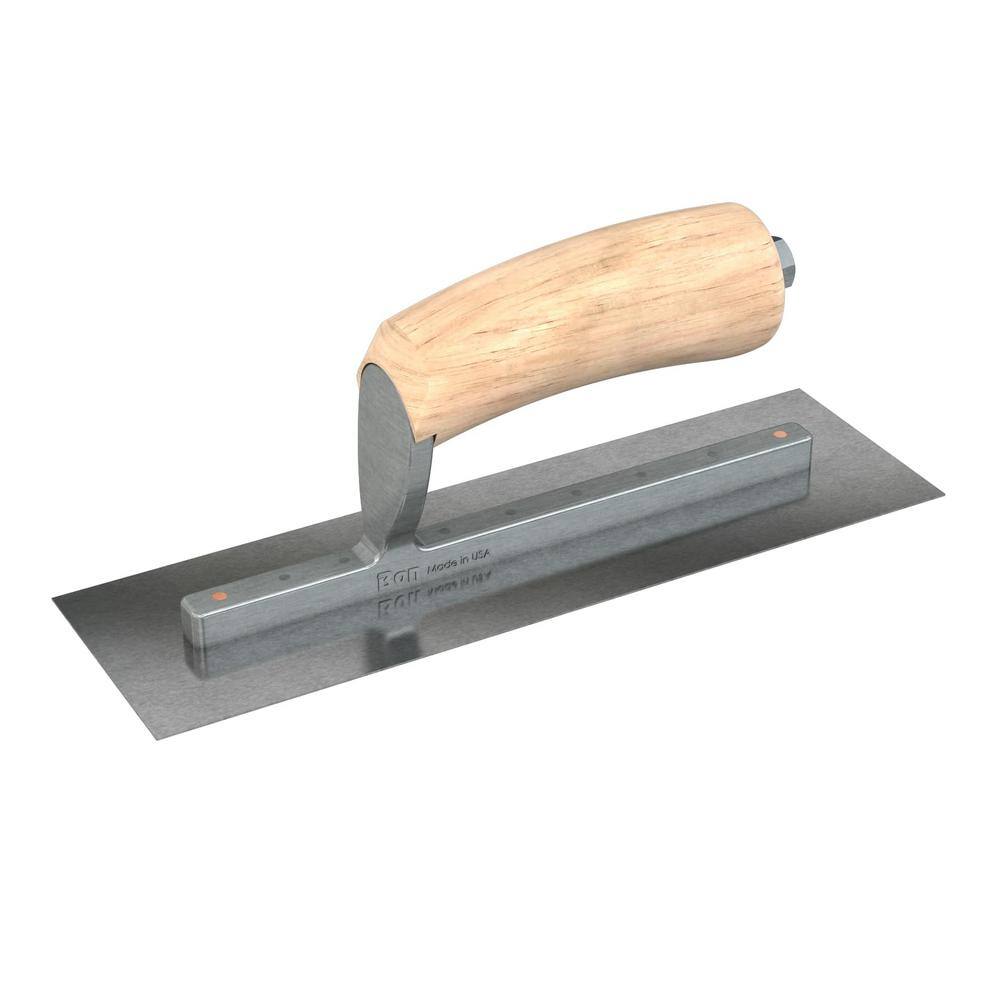 Bon Tool 10 in. x 3 in. Carbon Steel Square End Finishing Trowel with Wood Handle 66-215