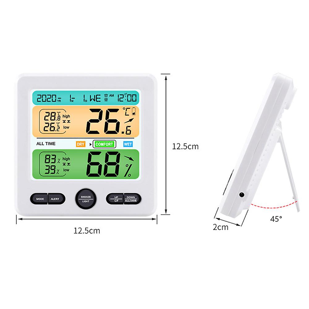 Large Lcd Display Backlight Digital Indoor Room Thermometer Hygrometer For Home With Alarm Clock Function Max/min Record