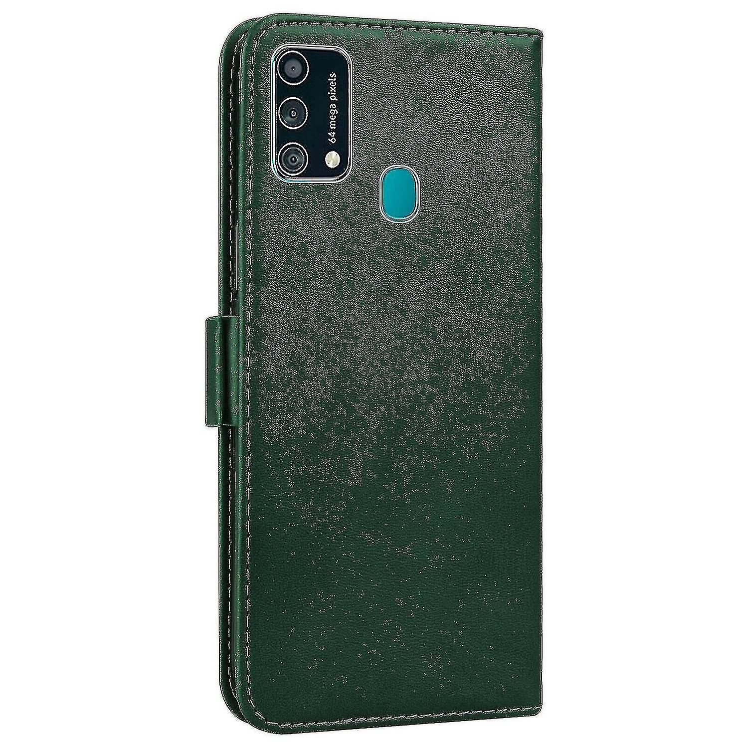 Samsung Galaxy F41/m31 Case Retro Cat Wallet Flip Cover Card Holder Pu Leather Coque Etui - Green