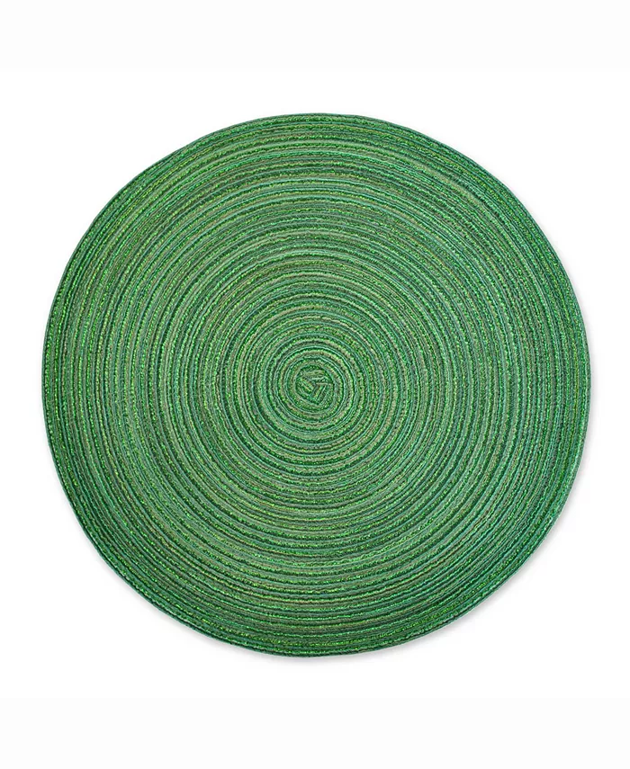 Design Imports Variegated Lurex Round Polypropylene Woven Placemat Set of 6