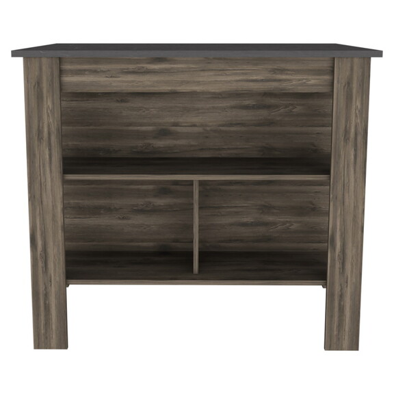 Rockaway 3 Shelf Kitchen Island Dark Brown and Oni...