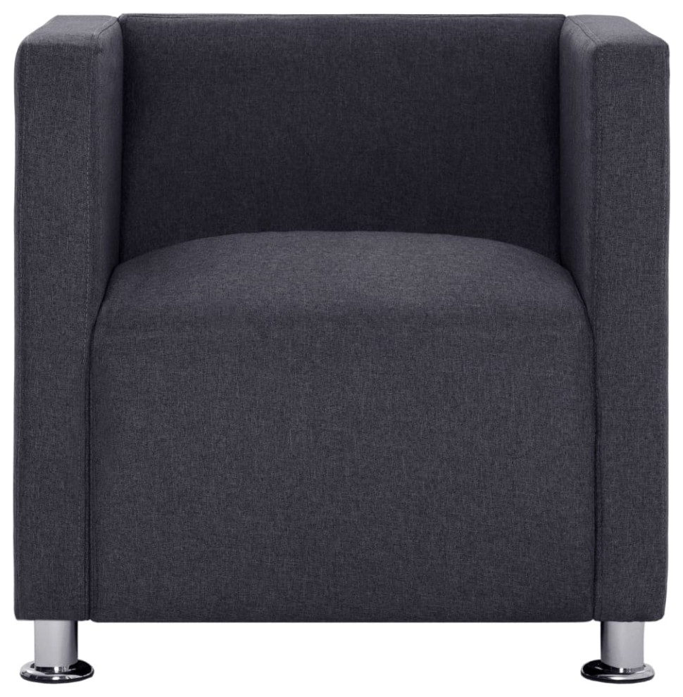 vidaXL Armchair Upholstered Accent Chair Sofa for Office Dark Gray Fabric   Contemporary   Armchairs And Accent Chairs   by vidaXL LLC  Houzz