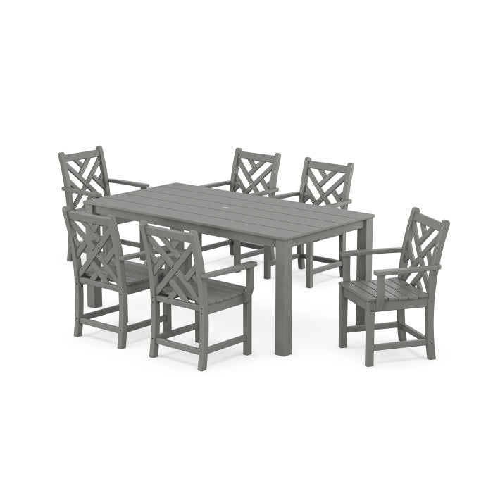 Polywood Chippendale Arm Chair 7-Piece Parsons Dining Set PWS2318-1