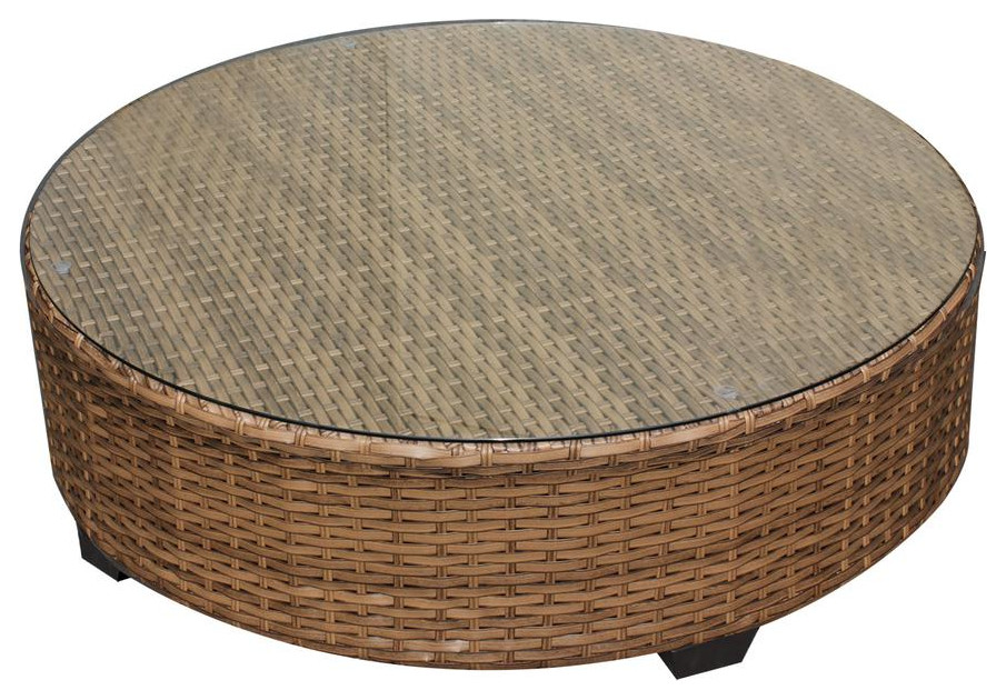 Laguna Round Coffee Table  Gray   Tropical   Outdoor Coffee Tables   by TKClassics  Houzz