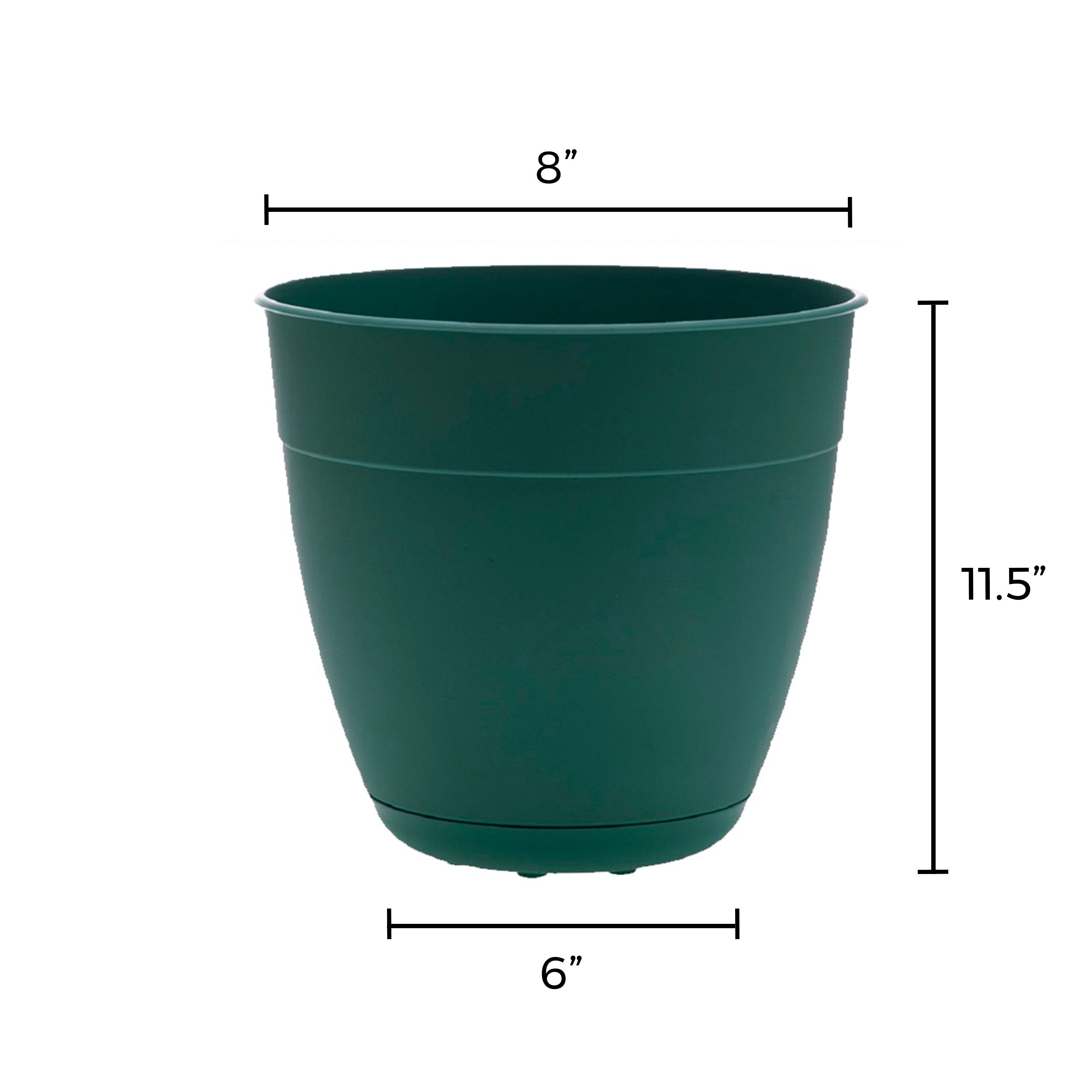 Bloem Dayton Plastic Planter 8 x 11.5 Plastic Round Turtle Green