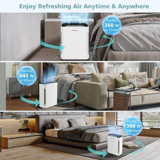 Costway H13 True HEPA Air Purifier Portable Air Cleaner with Adjustable Wind Speeds ES10182US-WH