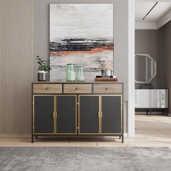 4 Doors Modern Sideboard with 3 Top Drawers