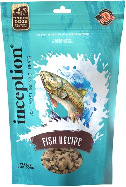 Inception Fish Flavored Soft and Chewy Dog Treats， 4-oz bag