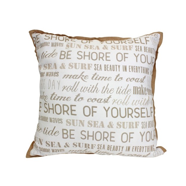 X 18 quot Cotton Beach Rules Prntd Throw Pillow