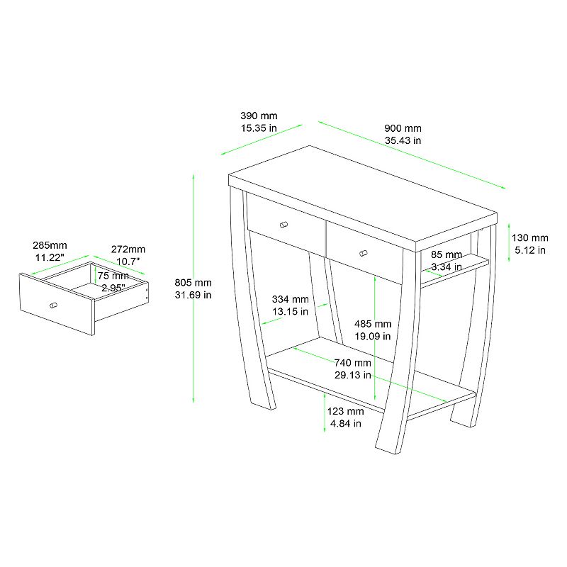 Baxton Studio Capote Console Table