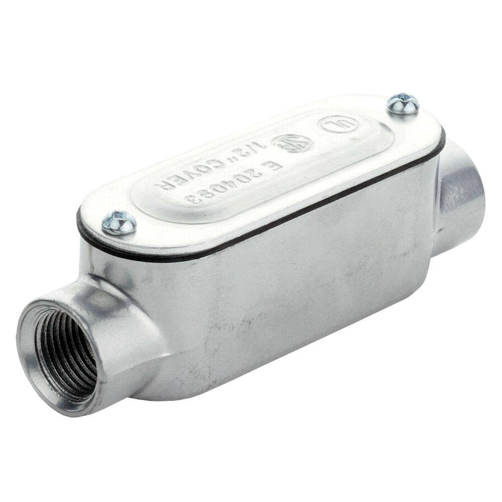 Commercial Electric 12 in. Rigid Metal Conduit (RMC) Threaded Conduit Body with Stamped Cover (Type C) FRBCA-50-1