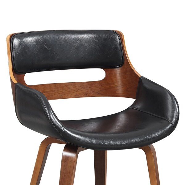 Wood and Faux Leather Mid-Century 18-Inch Dining Chair