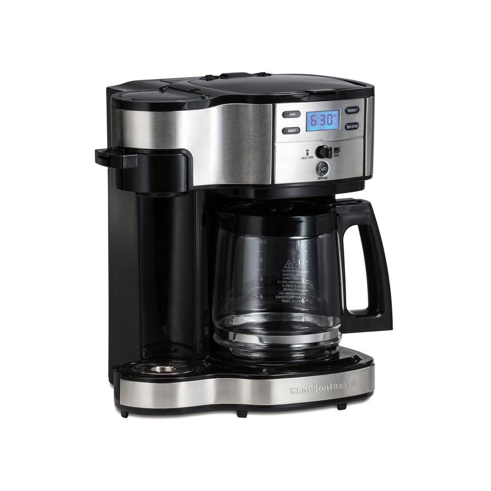 Hamilton Beach 12-Cup Black and Stainless Steel 2-Way Programmable Drip Coffee Maker 49980R