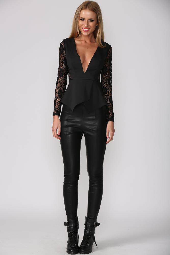 Hello Lace Top Black