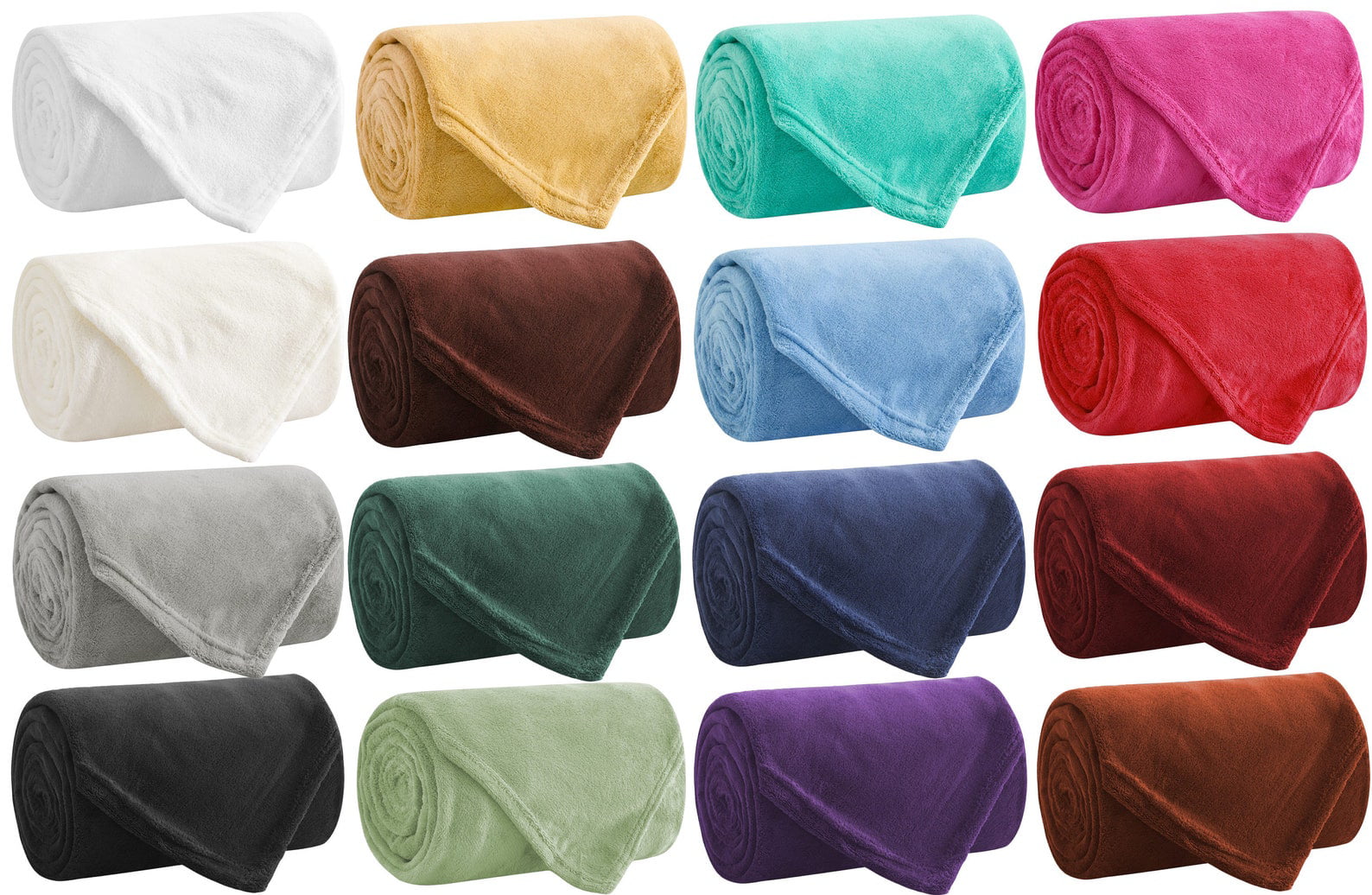 Soft Throw Blankets - Multipurpose - Throw， Twin， Full， Queen， King - 17 DIFFERENT Colors!