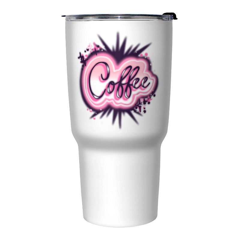 Neon Airbrush Coffe Stainless Steel Travel Mug