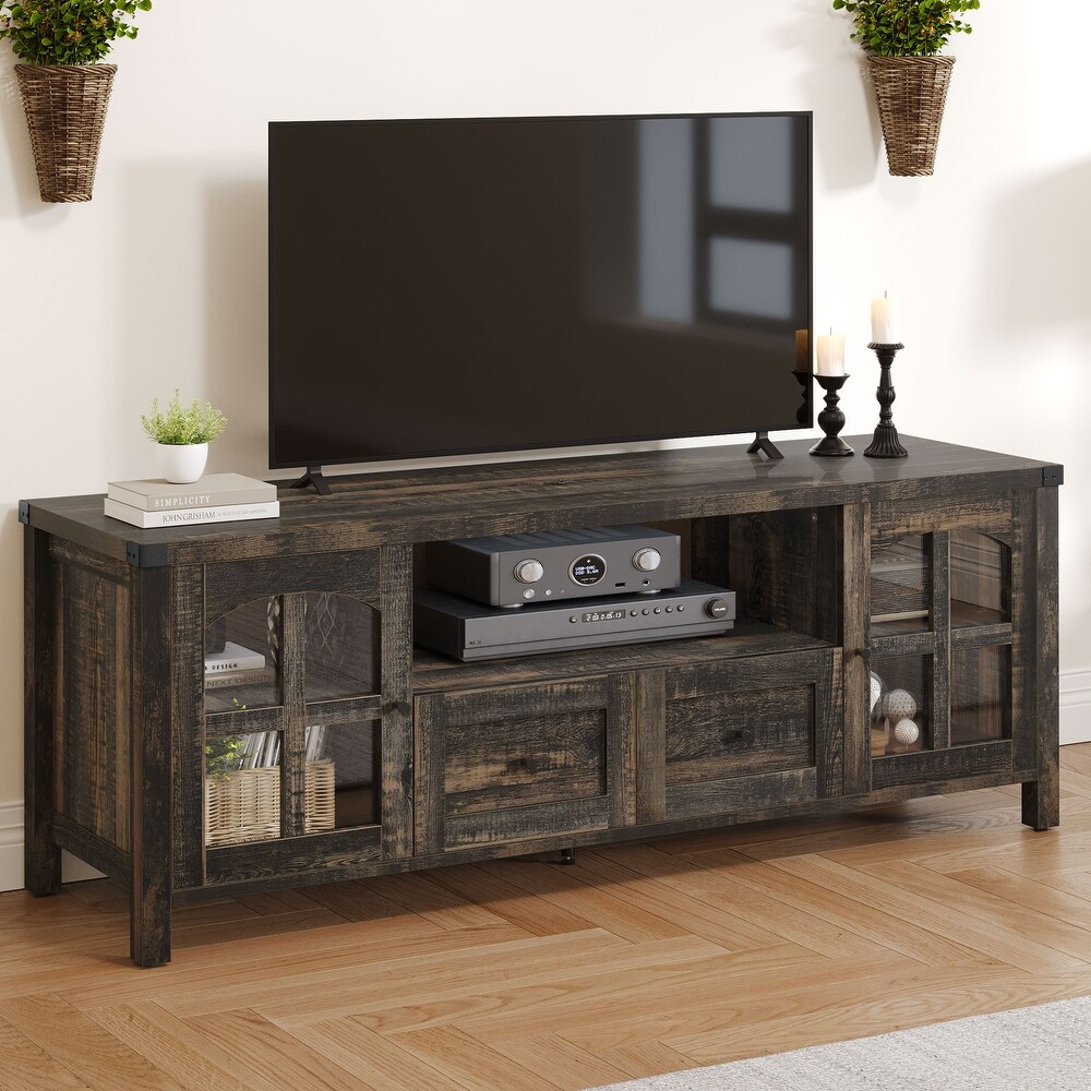 Moasis Farmhouse 2 Drawers TV Stand for TVs up to 65\