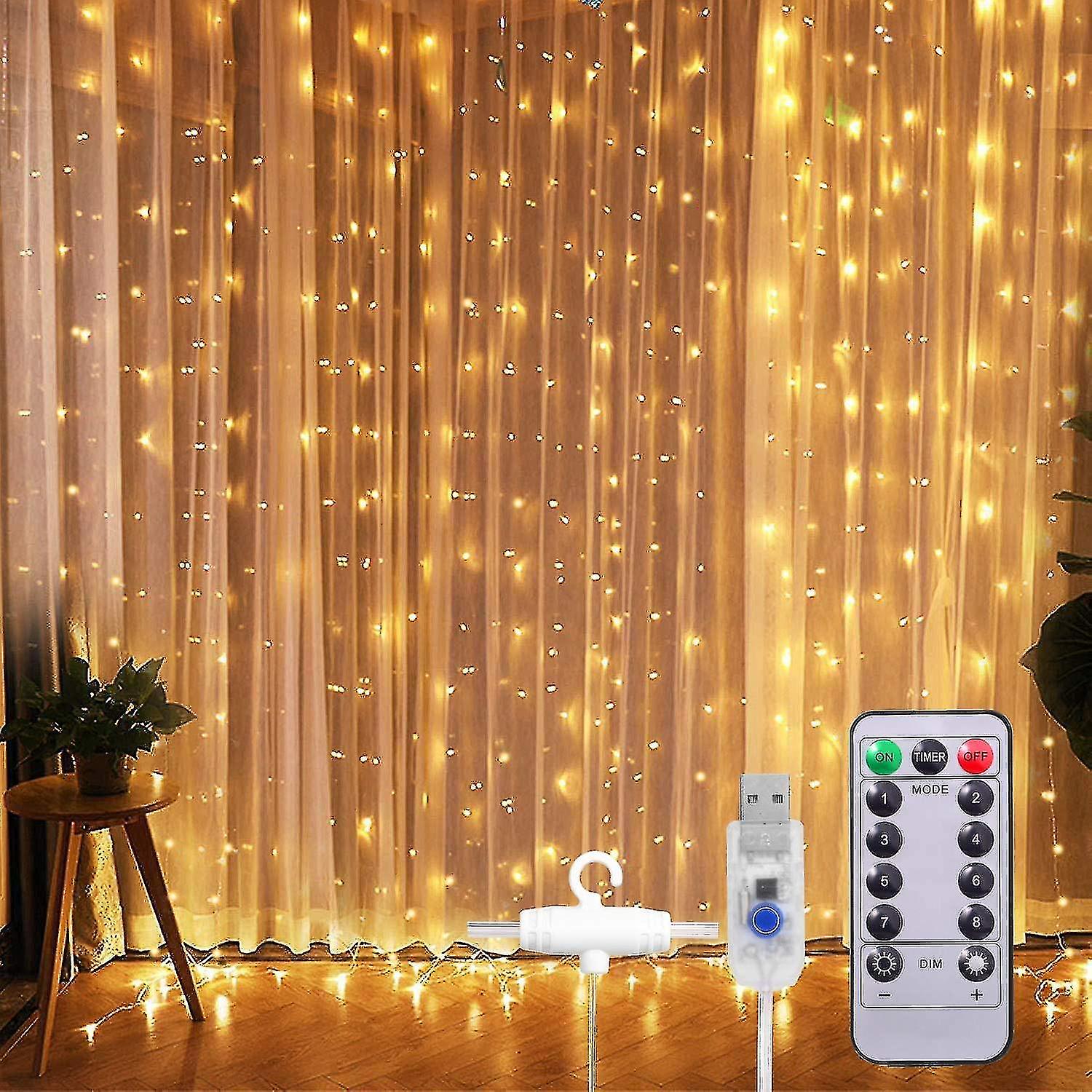 Led Fairy Lights，light Curtain 300 Leds Usb Curtain Lights