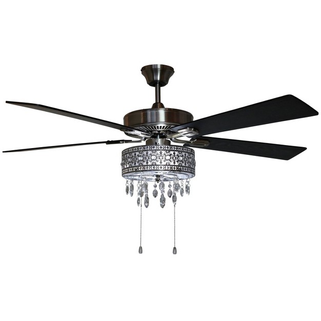 Led 5 blade Roxsie Crystal Chandelier Lighted Ceiling Fan River Of Goods