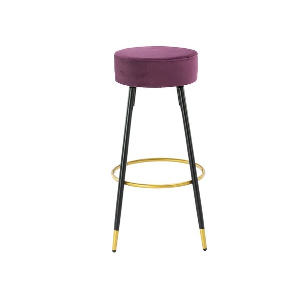 Modern Set of 2 Counter Height Bar Stools with Golden Footrest