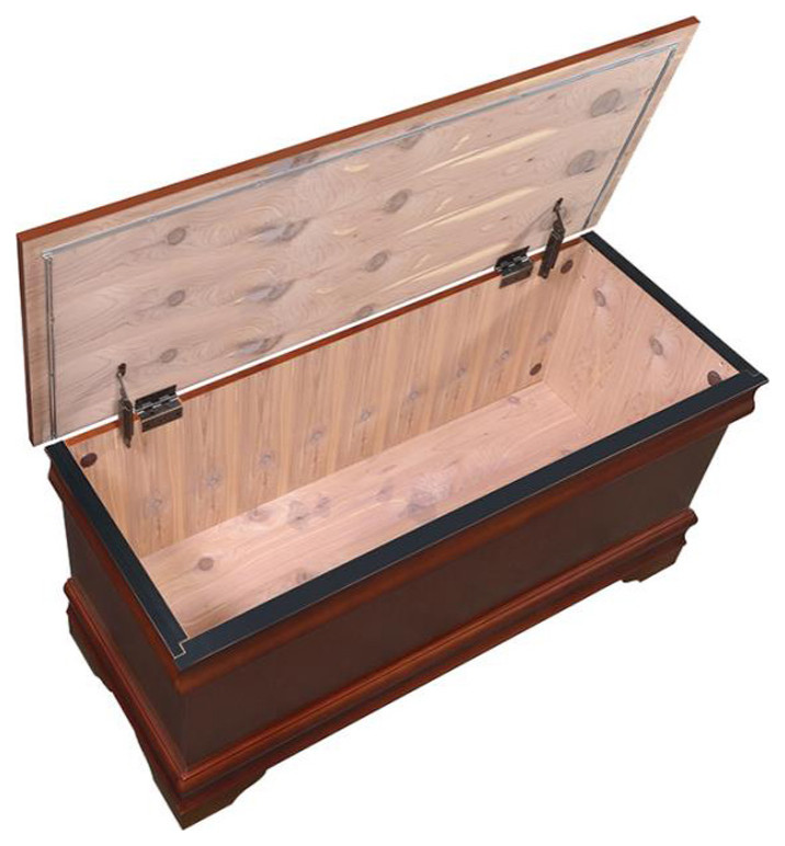 Cedar Chest With Flip Open Storage  Warm Brown   Traditional   Accent Chests And Cabinets   by 1PerfectChoice  Houzz