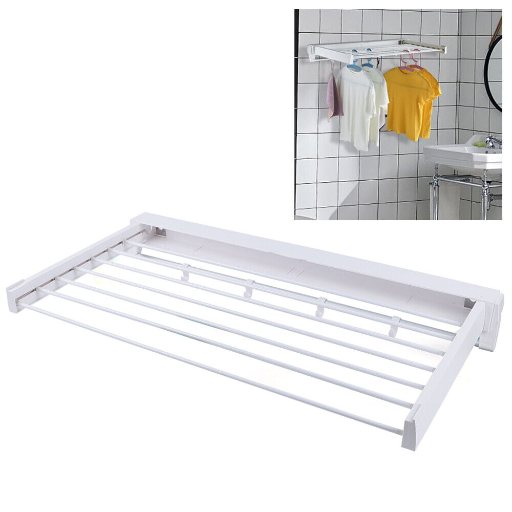 Flkoendmall Wall Mounted Foldable Clothes Drying Rack For Laundry Room Bathrooms Balcony