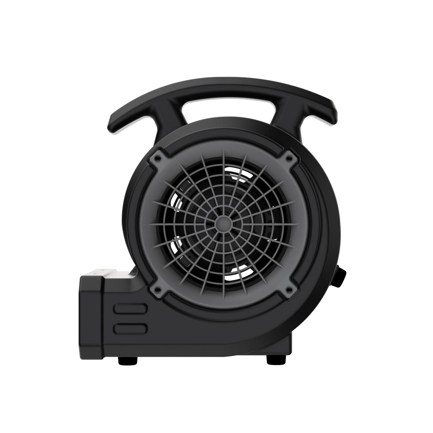 BlueDri 1/8 HP Mini Air Mover Blower Floor Fan with 2 Speeds， BD-VP-15-BK