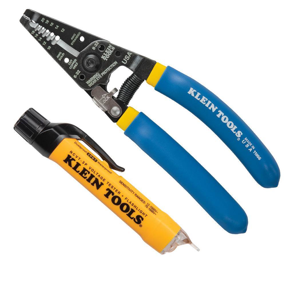 Klein Tools 2-Piece Voltage Tester and Wire Stripper Tool Set M2O41257KIT