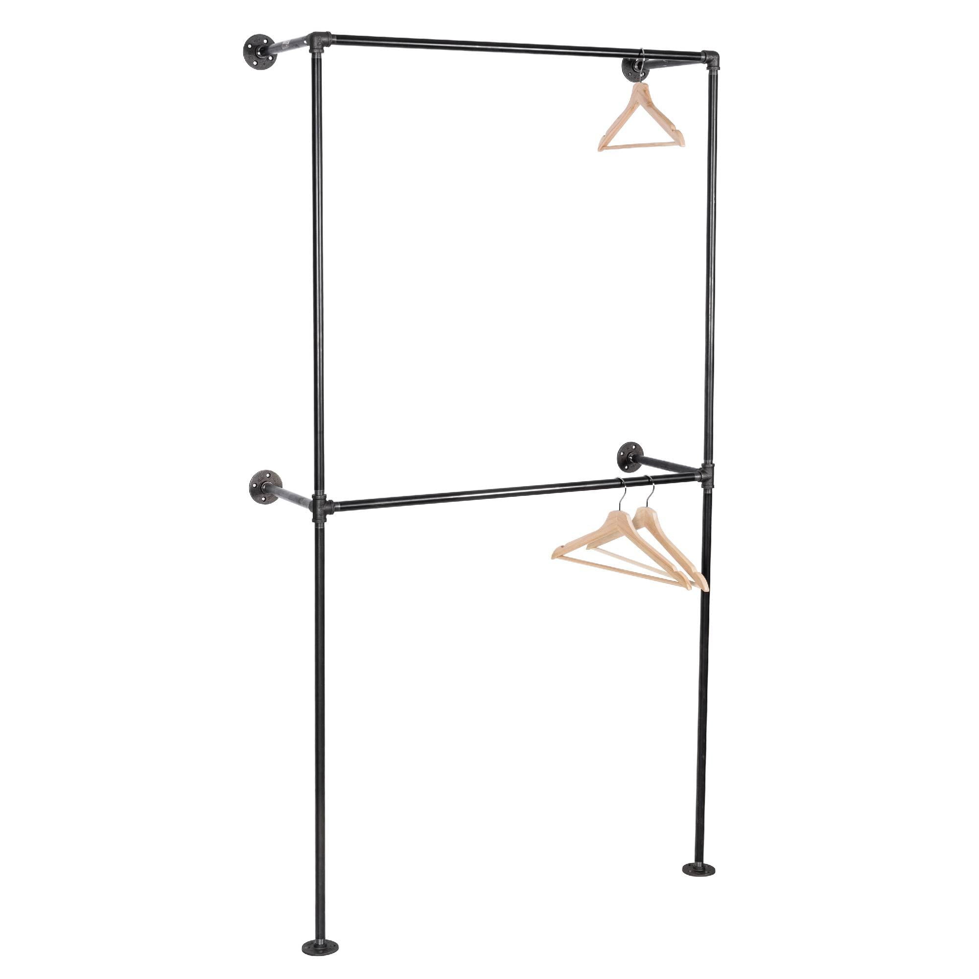 Wall Mounted Double Hung Clothing Rack By PIPE DECOR