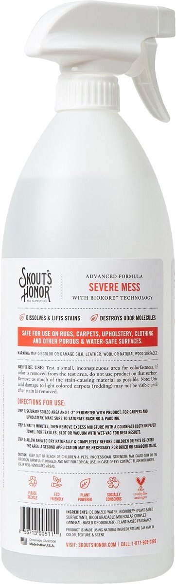 Skout's Honor Severe Mess Stain and Odor Dog Spray