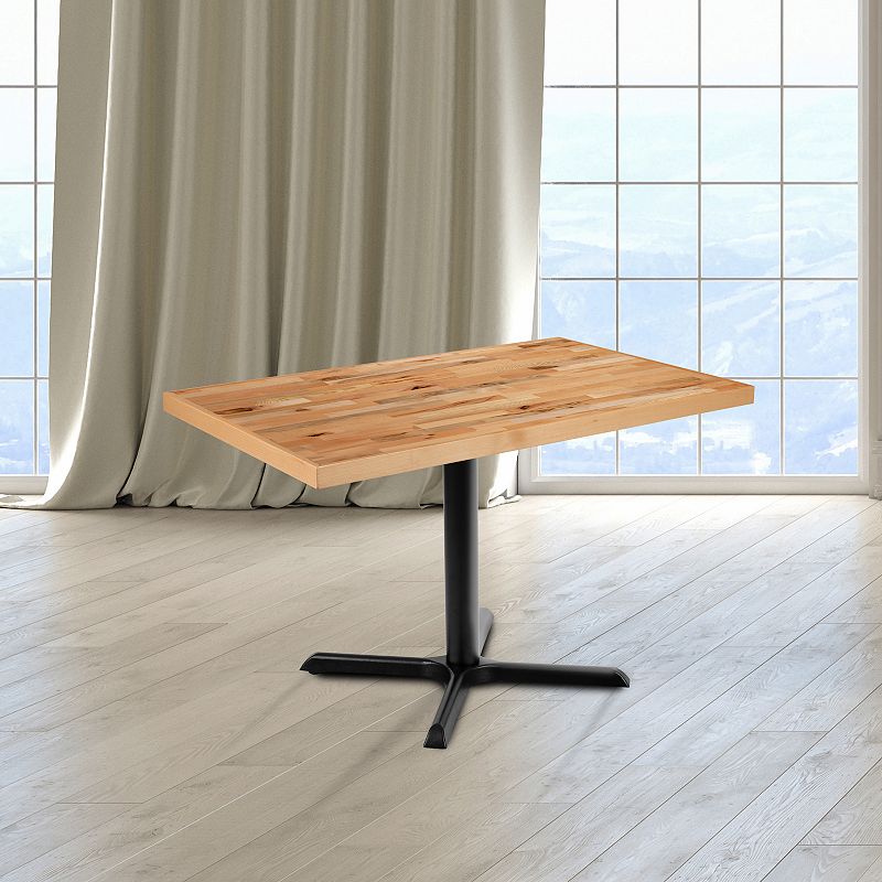 Emma and Oliver 30 x 48 Rectangle Butcher Block Style Table Top - Restaurant Table Top