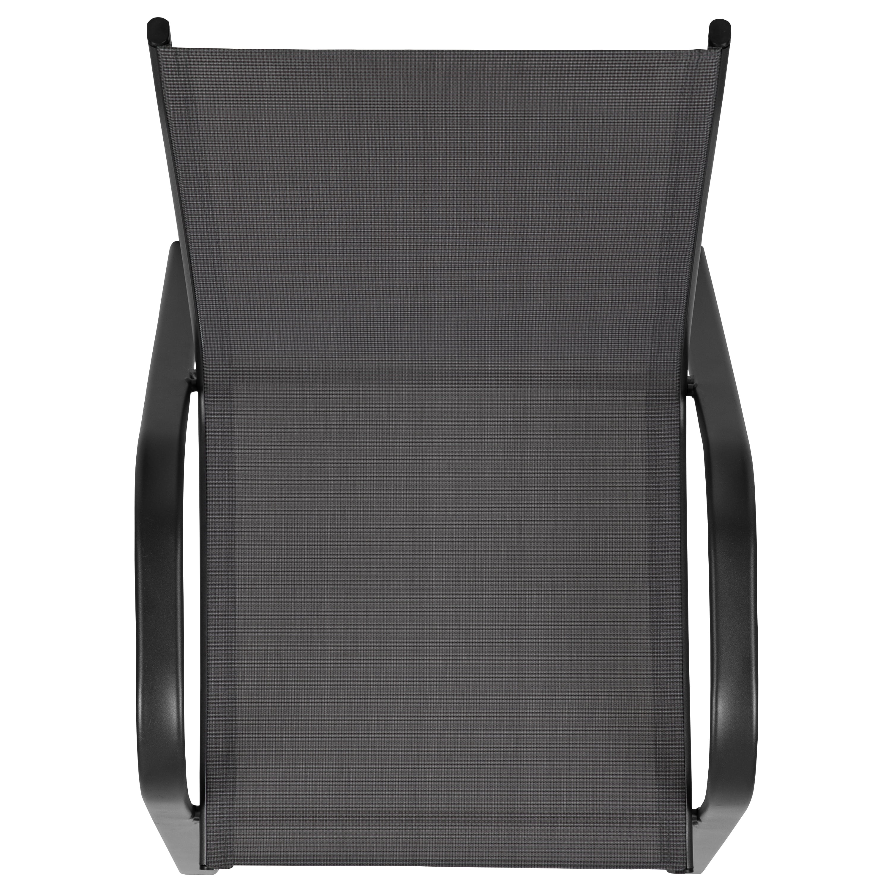 Flash Furniture 5 Pack Brazos Series Black Outdoor Stack Chair with Flex Comfort Material and Metal Frame