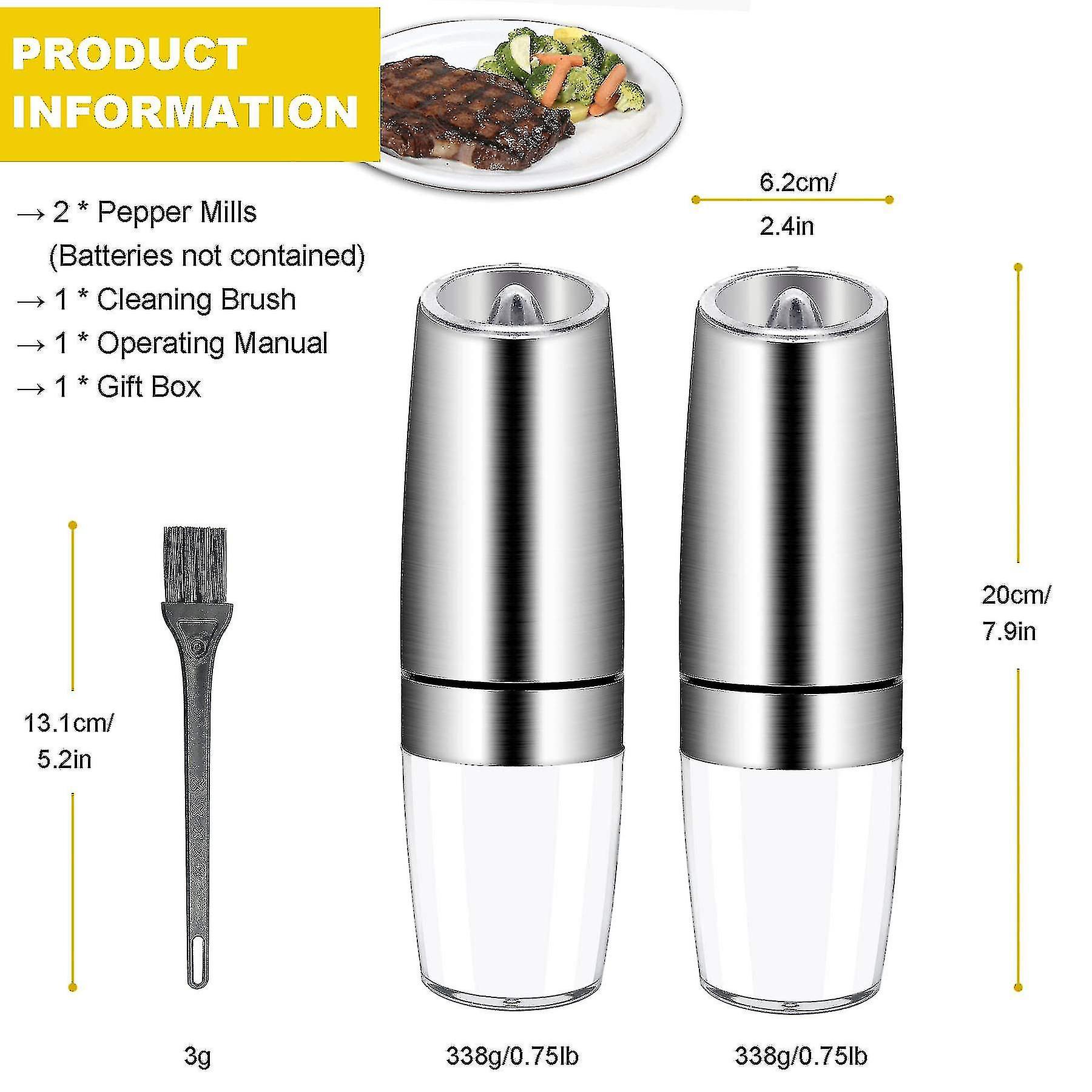 Electric Salt And Pepper Grinder Set