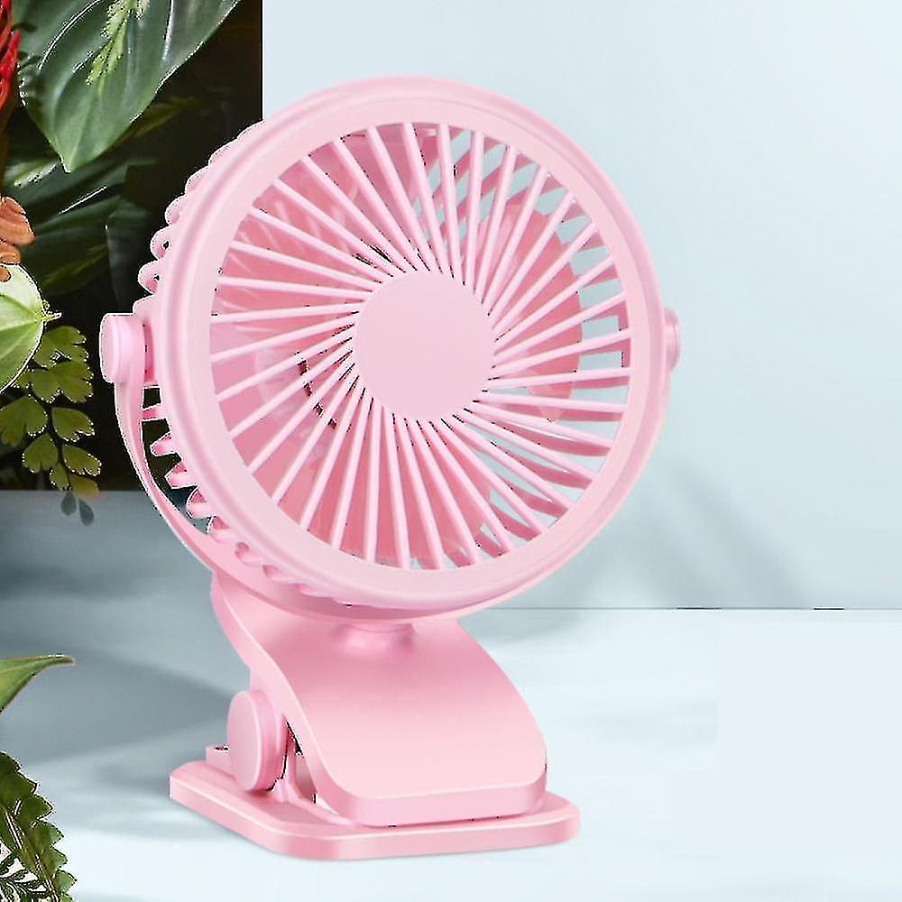 Portable Mini Desk Fan， 3-speed Usb Personal Cooling Fan With 360 Rotation， Usb Cable And Battery For Home， Office， Gym， Fishing， Camping -pink