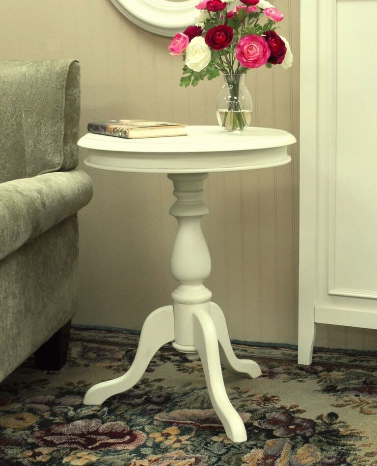 Anna Pedestal Base Accent Table   Traditional   Side Tables And End Tables   by CAROLINA CLASSICS  Houzz