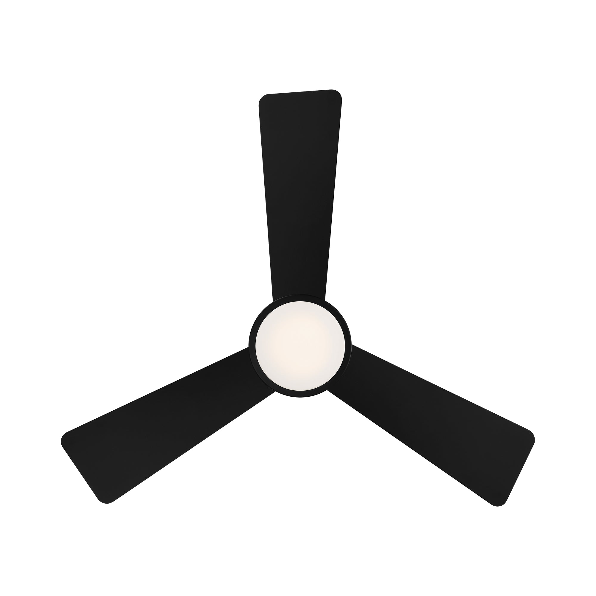 Hug Indoor and Outdoor 3-Blade Smart Flush Mount Ceiling Fan 44in Matte Black with 3000K LED Light Kit and Remote Control