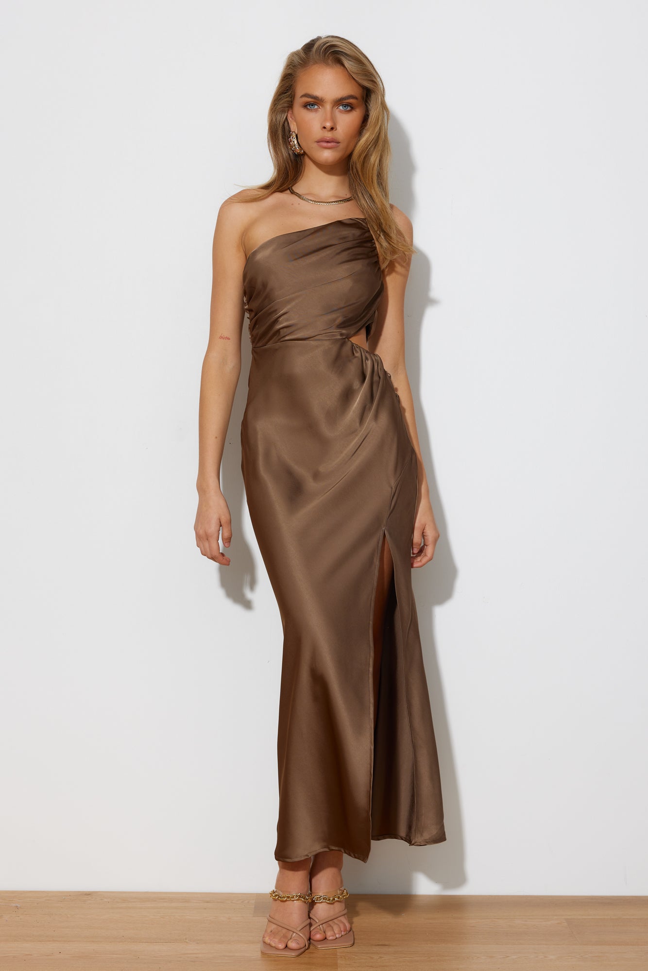 Best Dressed Guest Maxi Dress Brown