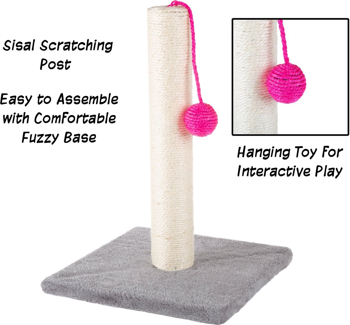 Pet Adobe 17-in Sisal Cat Scratching Post with Toy