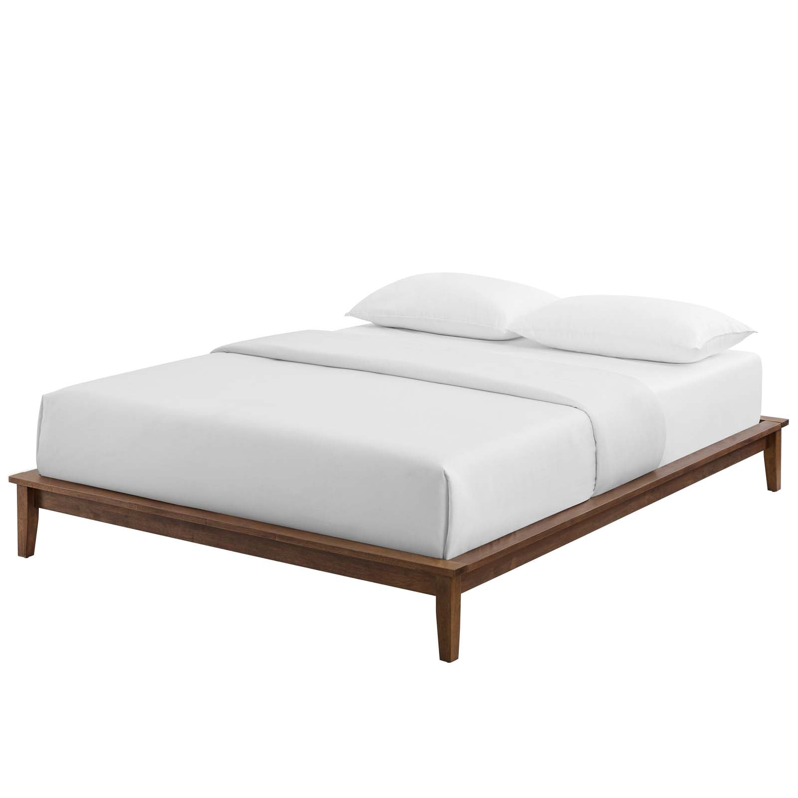 Modern Contemporary Urban Design Bedroom Queen Size Platform Bed Frame, Wood, Brown Natural