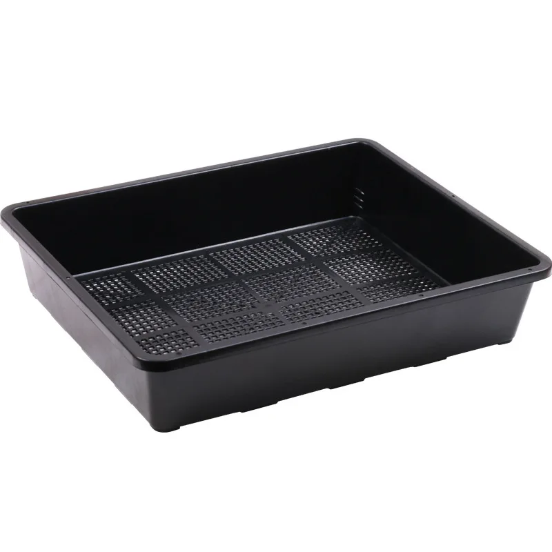 wholesale cheap garden supplies plastic small black square seedling tray nursery tray and lids