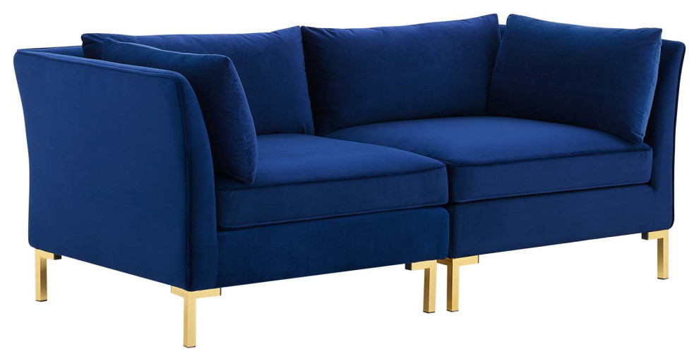 Ardent Performance Velvet Loveseat   Contemporary   Loveseats   by Homesquare  Houzz