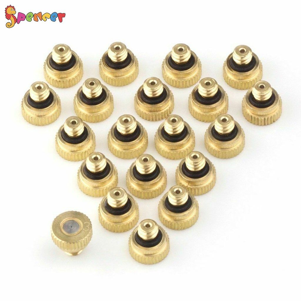 20/30Pcs Brass Misting Nozzles Water Mister Sprinkle Water Hose Nozzles for Cooling System 0.012