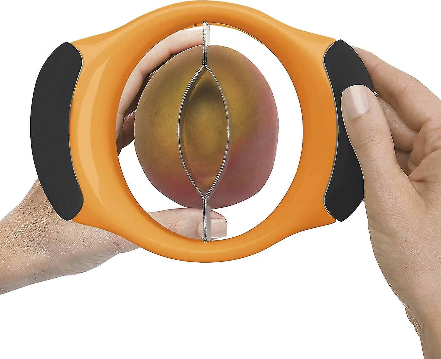 Good Grips - Mango Cutter - Stainless Steel Fruit Cutter - Orange And Black