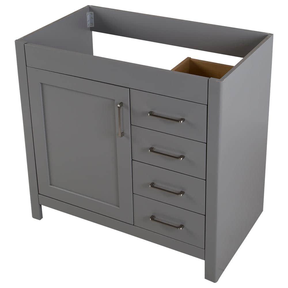 Home Decorators Collection Westcourt 360 in W x 217 in D x 342 in H Bath Vanity Cabinet without Top in Sterling Gray