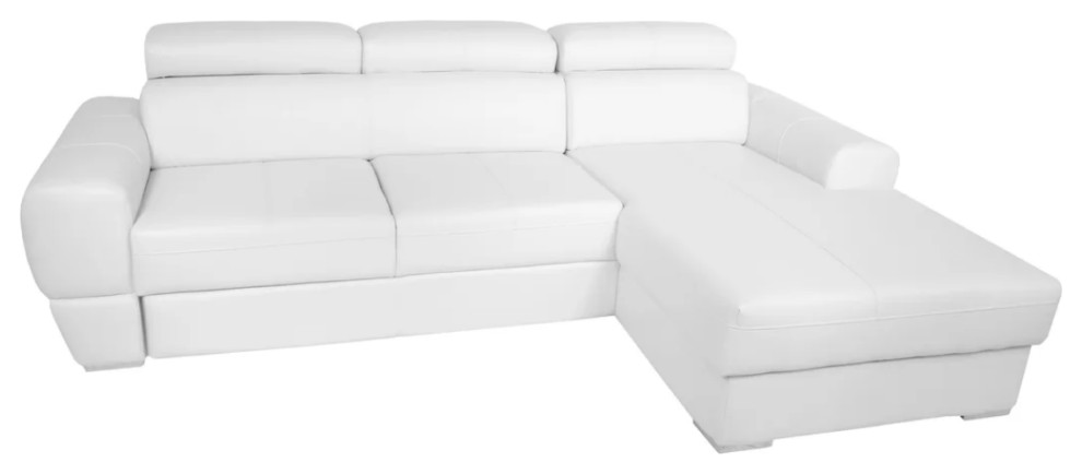 KENT Sleeper Sectional  White  Right Corner   Contemporary   Sleeper Sofas   by Table World  Houzz