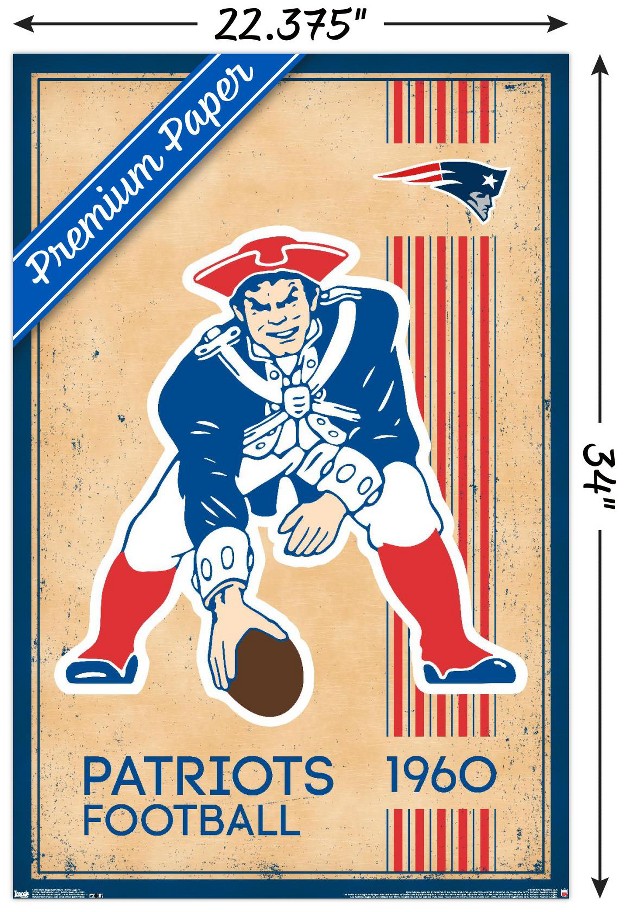 Trends International Nfl New England Patriots Retro Logo 14 Unframed Wall Poster Prints