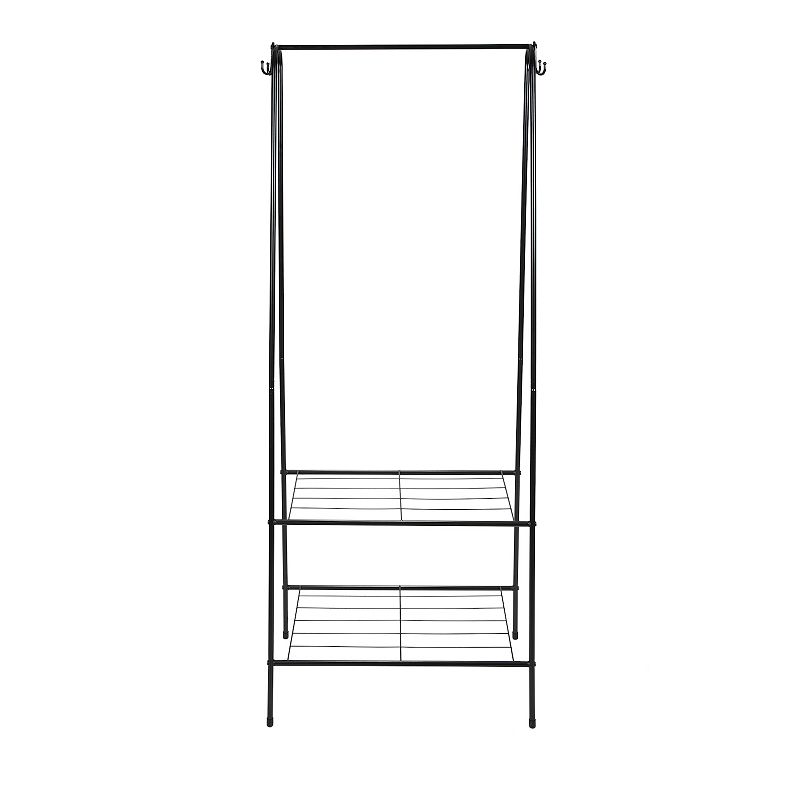 Organize It All Garment Rack with 2 Tier Shelving