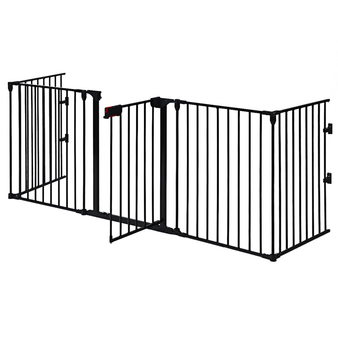 Costzon Baby Safety Gate, 115 Inch Length 5 Panel Adjustable Wide Fireplace Fence