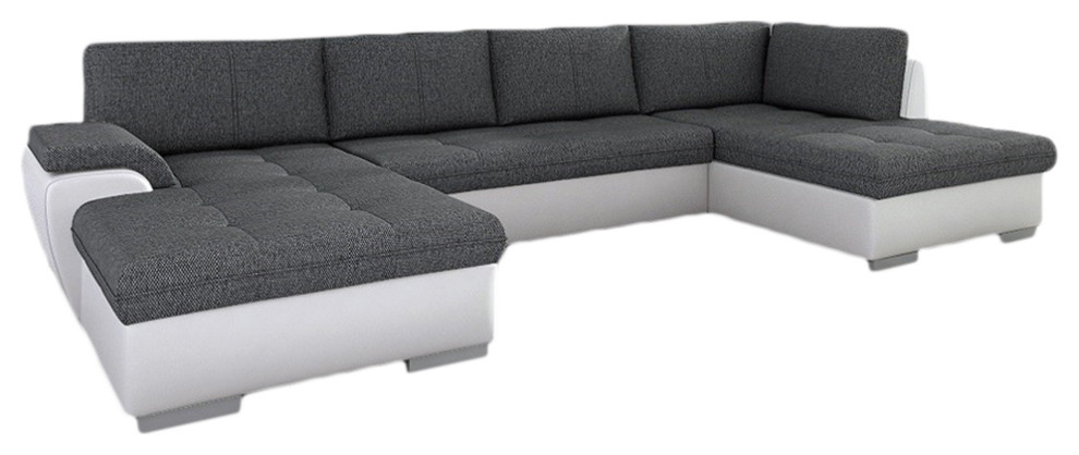 NEO Sectional Sleeper Sofa  Right Corner   Grey/White   Contemporary   Sleeper Sofas   by Table World  Houzz